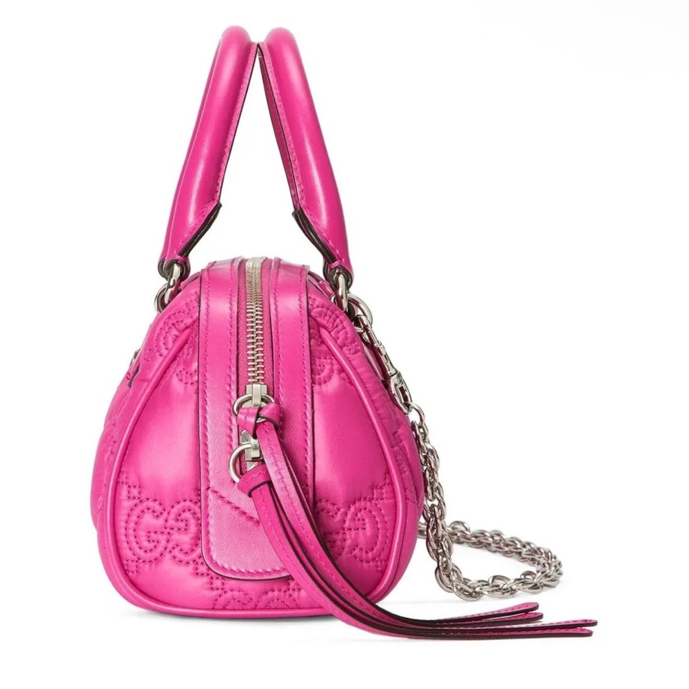 Gucci GG Matelassé Mini Boston 2-way bag in pink nylon and leather - Picture 11 of 16